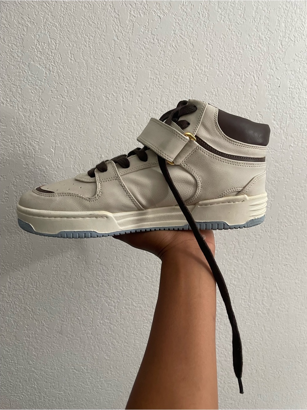 FARM Rio Women's High-Top Sneakers in Cream and Dark Brown